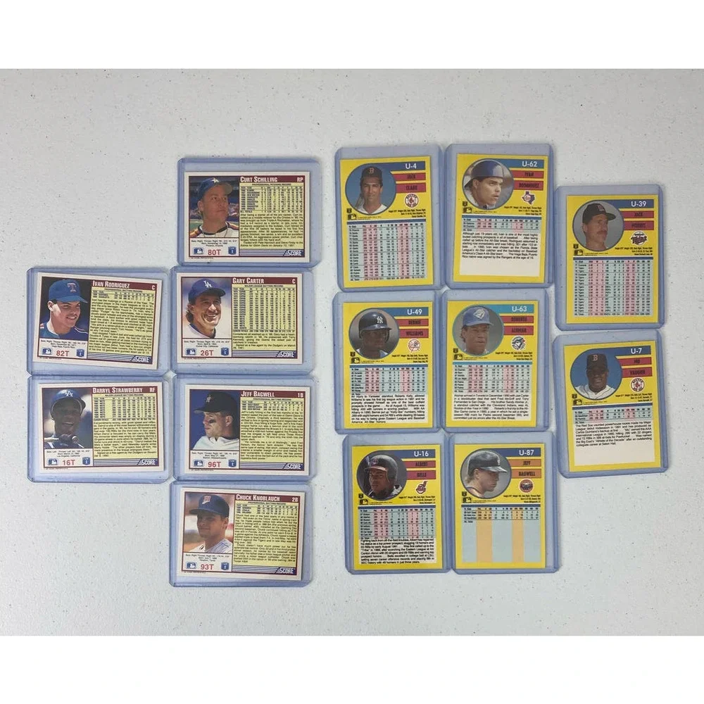 VTG Lot Bundle of 14 1991 Score and Fleer MLB collectible baseball trading cards
